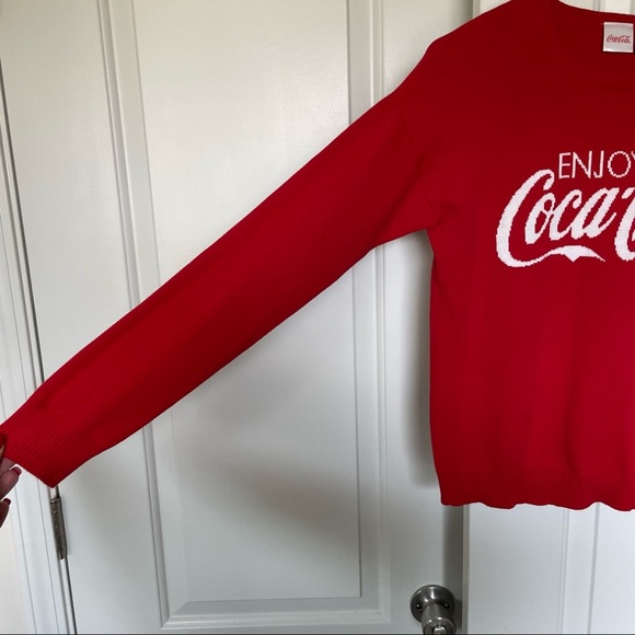 Coca Cola Red Scoop Neck Sweater. Size Small - Picture 3 of 7